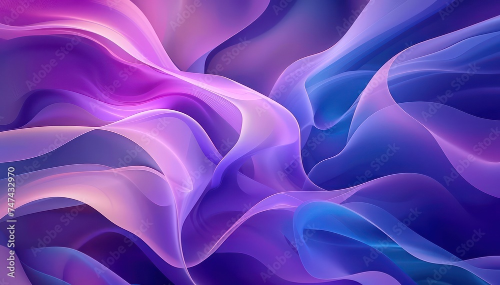 Fototapeta premium abstract wavy purple, blue and bright blue pattern, in the style of vibrant color gradients