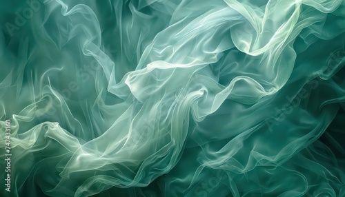 an abstract blue and green background, in the style of graceful lines, dark teal and light teal