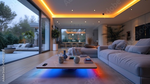 smart modern home living room