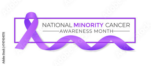 National Minority Cancer awareness Month of April. Poster , banner design template Vector illustration.