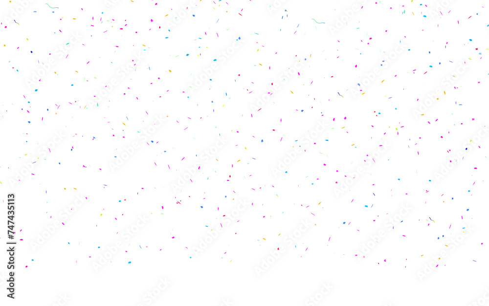Colorful confetti isolated on transparent background..