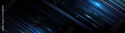graphic black background with blue strips and lines, in the style of neon-infused, navy and cyan