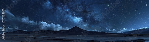 A vast open plain under a starry sky where the simplicity of nature meets the tenacity of life a scene of quiet renewal