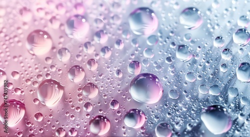 new white background with drops of water, in the style of light silver and dark pink, dark pink and blue