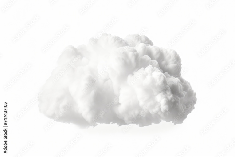 A serene white cloud floating in the air. Suitable for various design projects A serene white cloud floating in the air. Suitable for various design projects