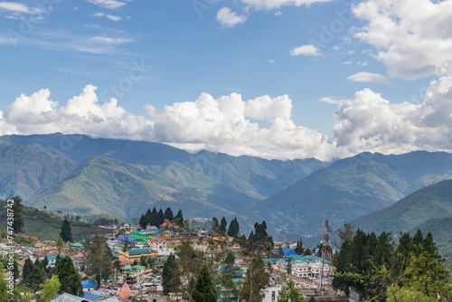 Landscape of the high mountain range at bomdila town, arunachal pradesh in India. © Rahul