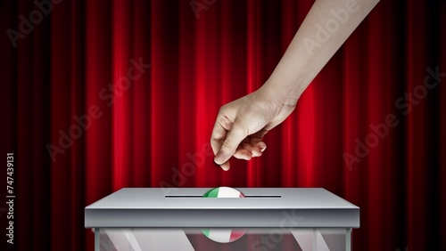 Italy Voting Ballot Box, Animation.Full HD 1920×1080. 08 Second Long.	
 photo