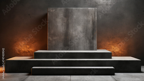 Industrial Concrete Podium product display for product presentation