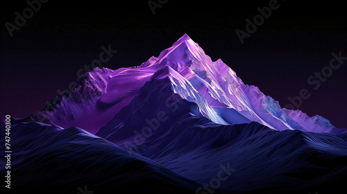 minimalist mountain peak in purple lights  © overrust