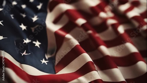 Bandera de Estados Unidos ondeando en cámara lenta photo