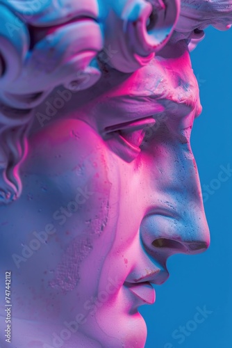 Detailed shot of a man statue, suitable for history or art concepts