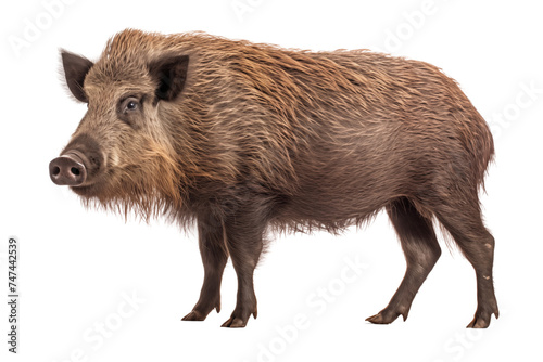 Wild Boar animal photo isolated on transparent background.
