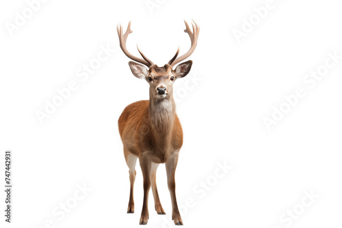 elegant stag or dear photo isolated on transparent background. © kitinut