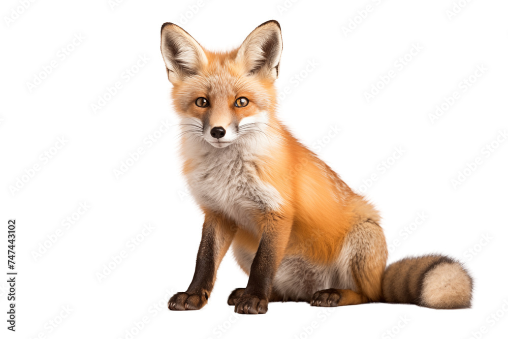 Fototapeta premium red fox photo isolated on transparent background.