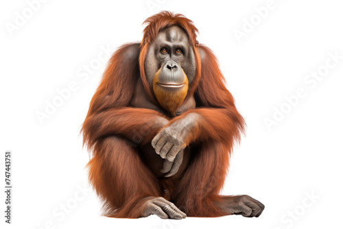 orangutan photo isolated on transparent background.