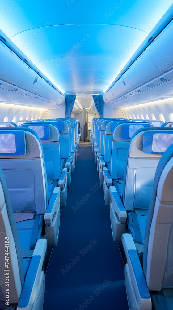 Modern Aircraft Cabin: Merging Comfort and Luxury in Air Travel.