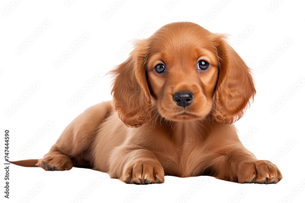 cute puppy dog photo isolated on transparent background.