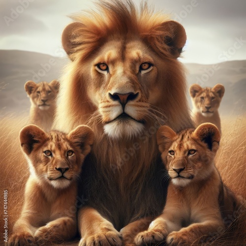 lions lioness baby lions © YURI
