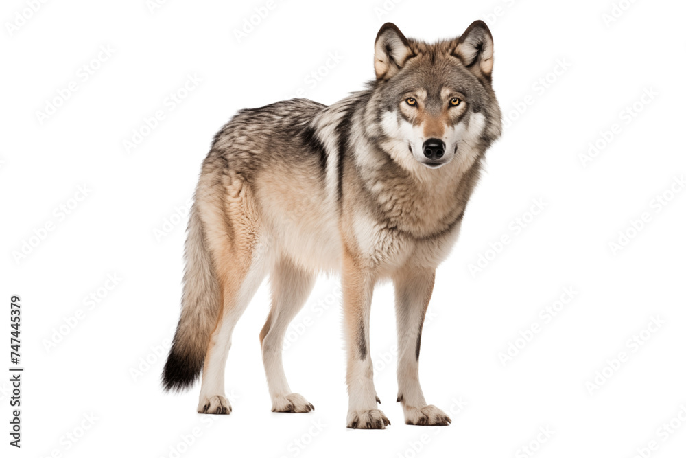 wolf photo isolated on transparent background.