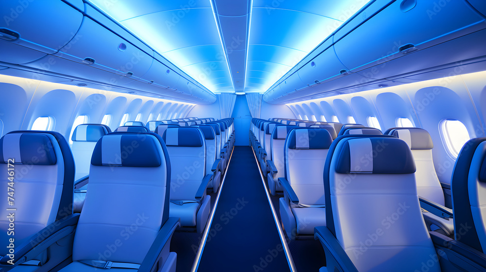 Modern Aircraft Cabin: Merging Comfort and Luxury in Air Travel.