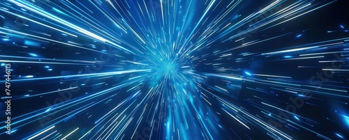 bright blue background with futuristic lines, in the style of animated energy, varied brushwork techniques photo