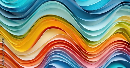 colorful paper flow pattern in the shape of a wavy background  in the style of animated shapes  colorful gradients
