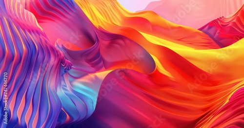 colorful wavy background, in the style of minimalist backgrounds, vibrant murals, colorful shapes