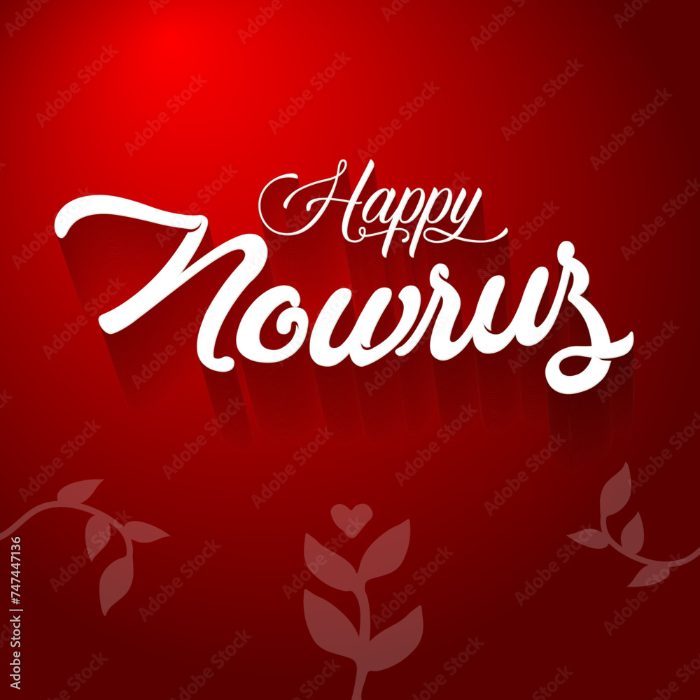 Naklejka premium Happy Novruz lettering. Nowruz greeting. Iranian, persian new year.