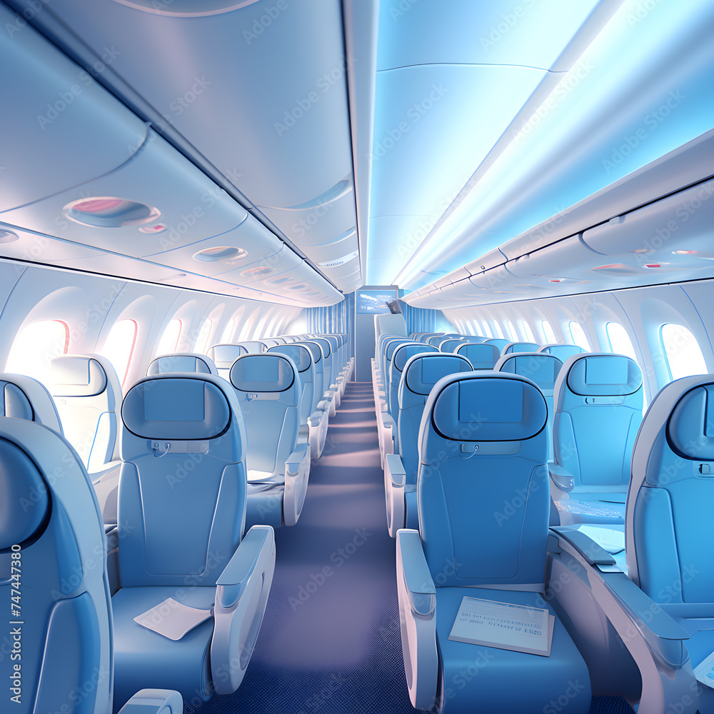 Modern Aircraft Cabin: Merging Comfort and Luxury in Air Travel.