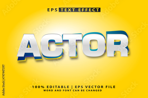 Actor 3d editable text effect vector