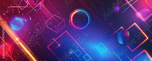 futuristic modern electronic vector modern geometric background, mysterious backdrops, neon installations, outrun, free-flowing lines