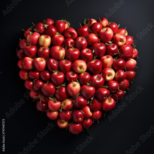 red apples in shape of heart