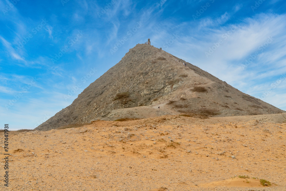 Sacred mountain with blue sky in Guajira, Colombia.