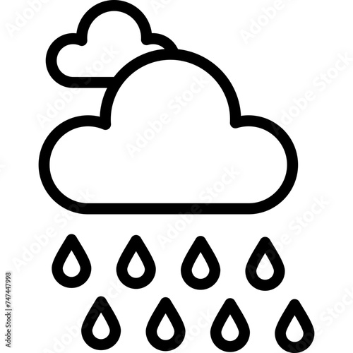 Rain Vector Line Icon