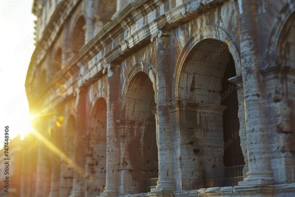 Sunlight filtering through historic architecture, suitable for travel brochures