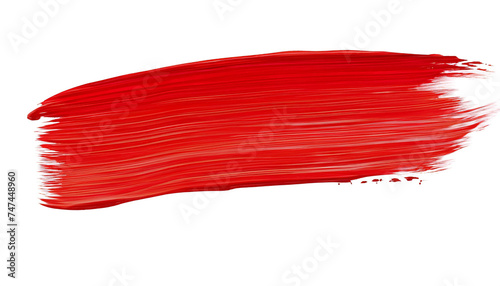Shiny red brush watercolor painting isolated on transparent background. watercolor png