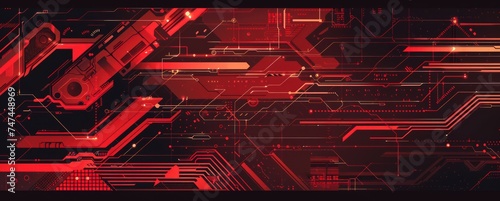 red futuristic abstract background, in the style of futurepunk, linear precision, bold patterns and typography photo