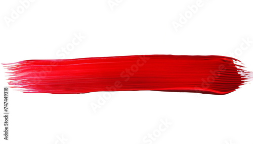 Shiny red brush watercolor painting isolated on transparent background. watercolor png