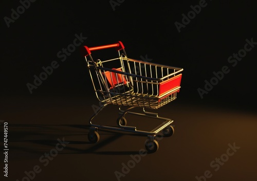 shopping cart on a black background, pixelated realism, an button for a mobile store