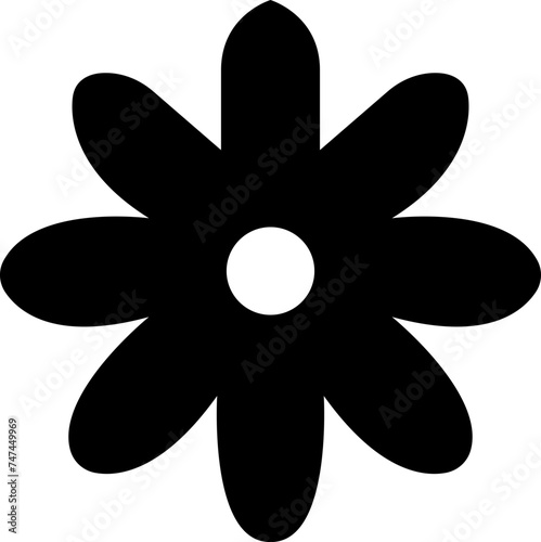 Flower icon isolated on transparent background. simple icon. Flowers in modern simple. Cute round flower plant nature, Black color shape icon, hand drawn wreaths. Cute doodle floral wreath frame.