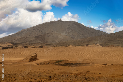 Sacred mountain with blue sky in Guajira  Colombia.