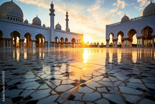 Beautiful mosque with an atmosphere, in the afternoon © Nico