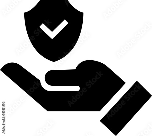 Insurance hand icon. Risk coverage sign. Policyholder protection symbol. Quality design element. Editable stroke. Linear style insurance hand icon. Vector, isolated on transparent background.