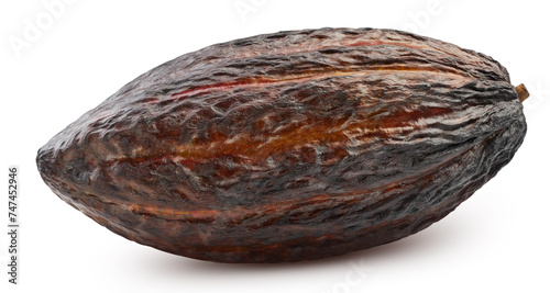Cocoa bean with clipping path. Cocoa pods isolated on a white background