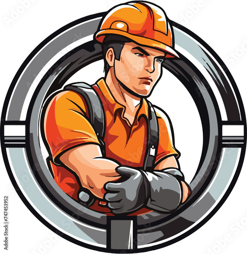 cartoon character of engineer man vector 