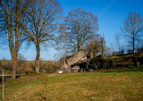 Landscape with artificial Lourdes grotto
