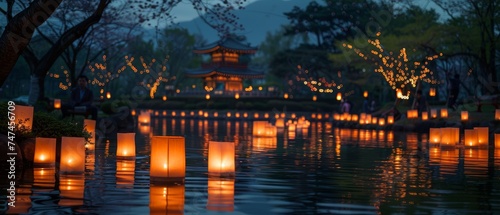 Spring brings Nara deer, Tokyo lanterns, Osaka cherry blossoms, and cultural performances under lantern glow.