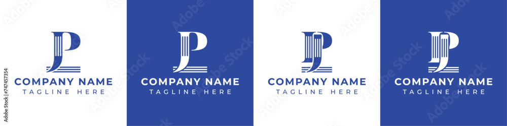 Letters JP and PJ Pillar Logo, suitable for business with JP and PJ related to Pillar Letters JP and PJ Pillar Logo, suitable for business with JP and PJ related to Pillar