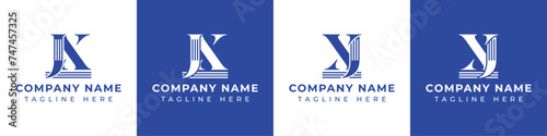 Letters JX and XJ Pillar Logo, suitable for business with JX and XJ related to Pillar