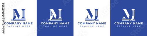 Letters JM and MJ Pillar Logo, suitable for business with JM and MJ related to Pillar